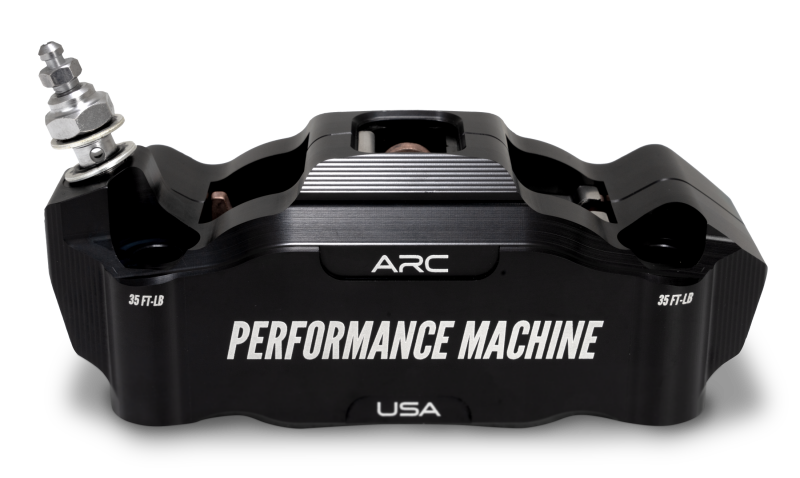 Performance Machine 125 x4 Race Series Radial Mount Caliper with ARC - Left - Black Ano Brake Calipers - Perf Performance Machine