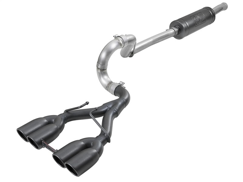 aFe Rebel Series 2.5in. 304 SS C/B Exhaust System 2018 Jeep Wrangler (JL) V6-3.6L - Black Tip Catback aFe