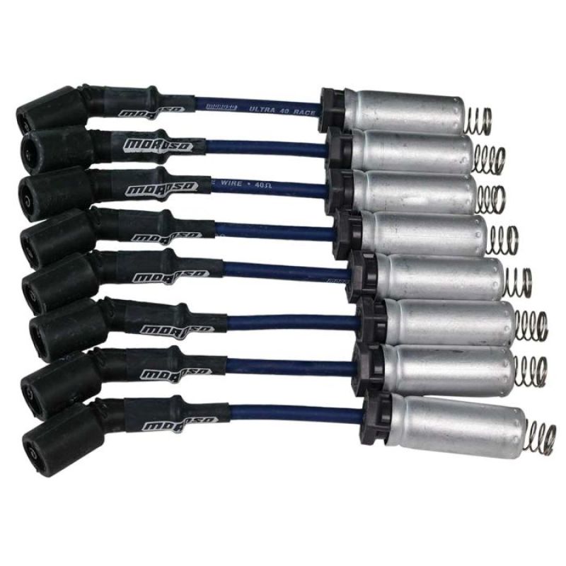 Moroso GM LS Ignition Wire Set - Ultra 40 - Unsleeved - Coil-On- 8in Wire - Blue Spark Plug Wire Sets Moroso
