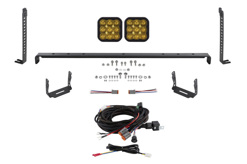 Diode Dynamics 14-23 Toyota 4Runner SS5 Stealth Grille LED 2-Pod Kit - Yellow Pro Driving Light Accessories and Wiring Diode Dynamics