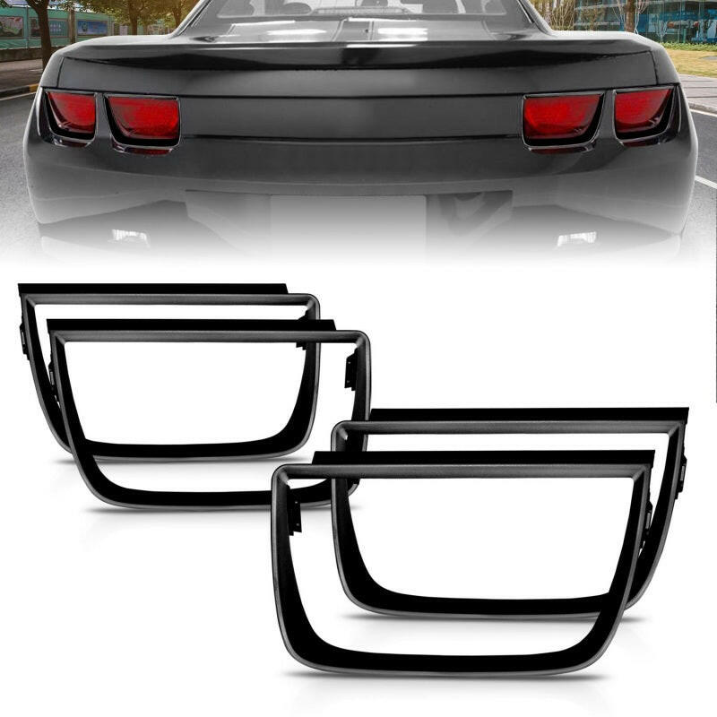 ANZO Taillight Bezels 2010-2013 Chevrolet Camaro Taillight Bezels - 4pc Flat Black Tail Lights ANZO