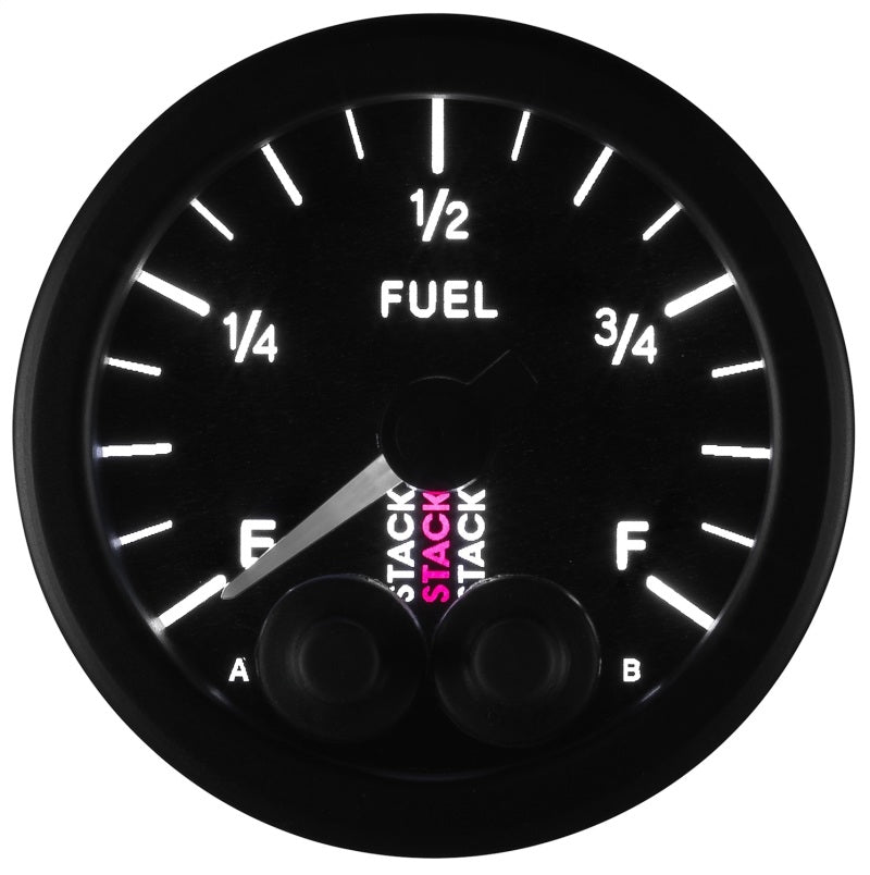 Autometer Stack 52mm 0-280 Ohm Programmable Pro-Control Fuel Level Gauge - Black Gauges AutoMeter