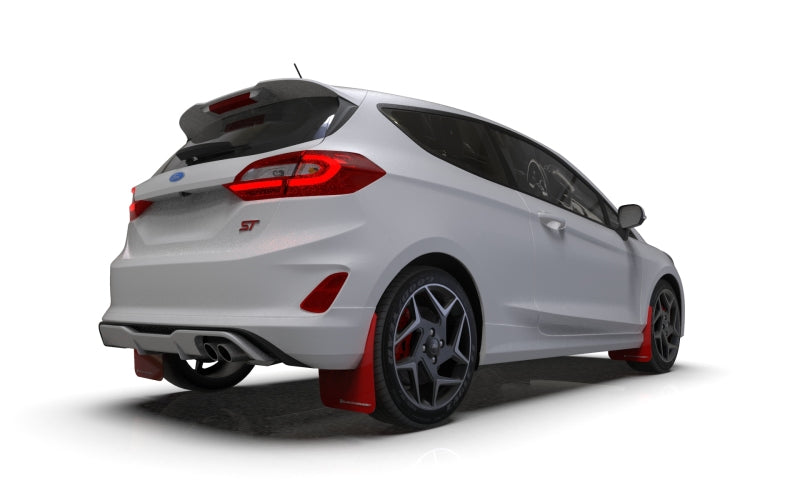 Rally Armor 18-23 Ford Fiesta ST MK8 Red UR Mud Flap w/White Logo Mud Flaps Rally Armor