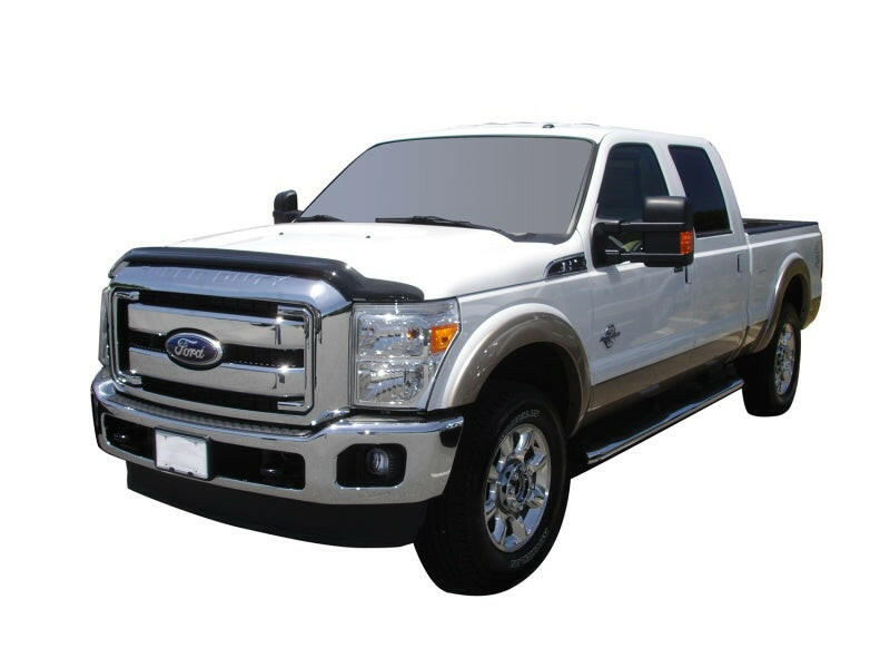 AVS 11-16 Ford F-350 High Profile Bugflector II Hood Shield - Smoke Stone/Bug Deflectors AVS