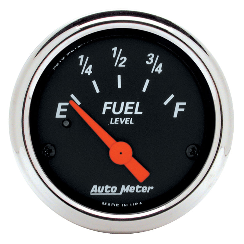 Autometer Designer Black 2-1/16in Black Fuel Level Gauge Gauges AutoMeter