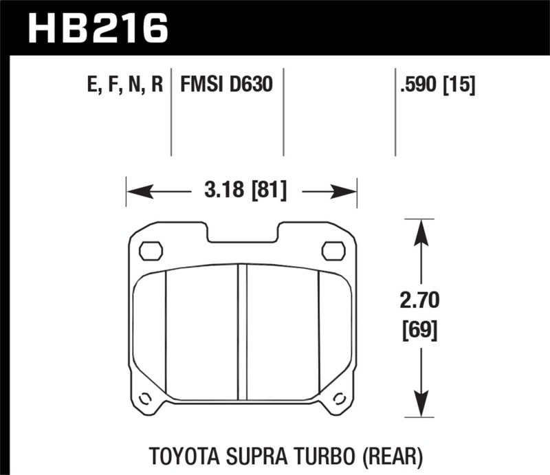 Hawk 93-98 Toyota Supra TT HPS 5.0 Street Rear Brake Pads Brake Pads - Performance Hawk Performance