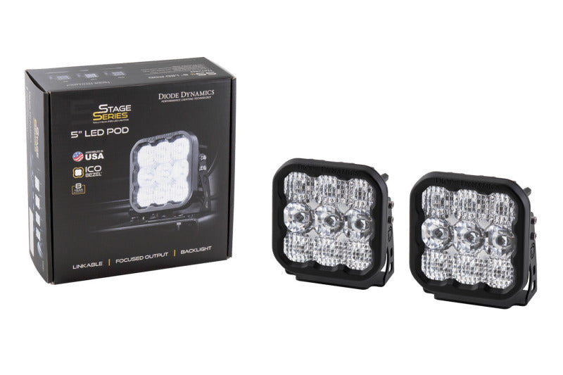 Diode Dynamics SS5 LED Pod Pro - White Combo (Pair) Light Accessories and Wiring Diode Dynamics