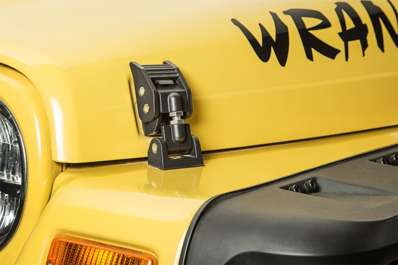 Rugged Ridge 97-06 Jeep Wrangler TJ Textured Black Hood Catches Brackets Rugged Ridge