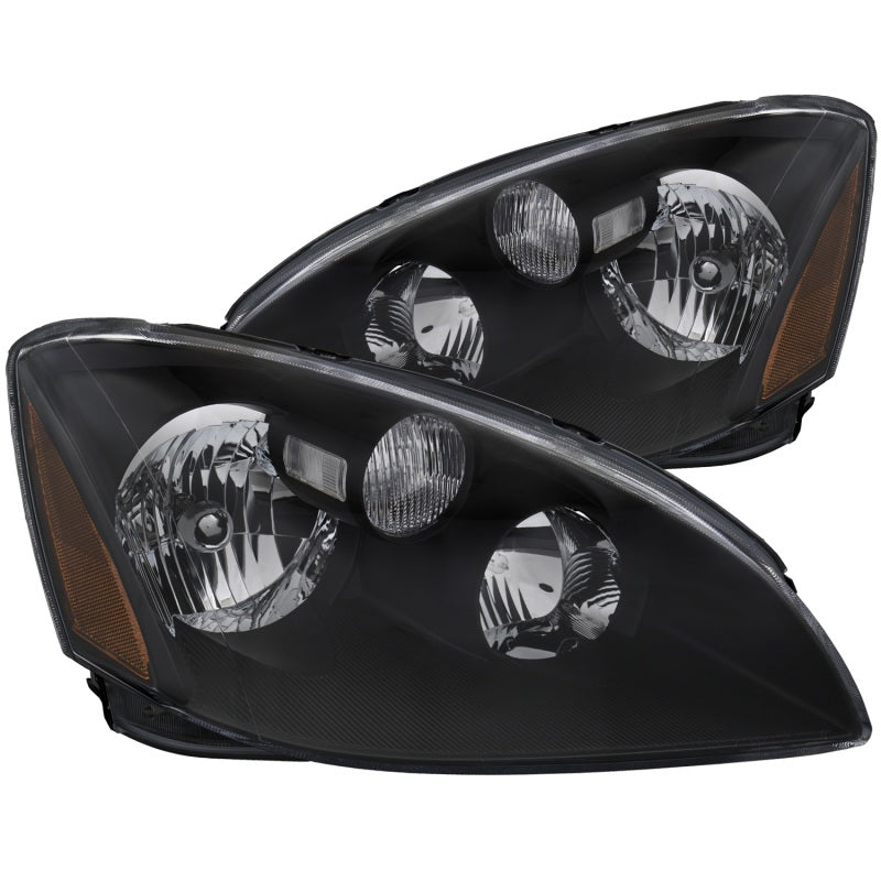 ANZO 2002-2004 Nissan Altima Crystal Headlights Black Headlights ANZO