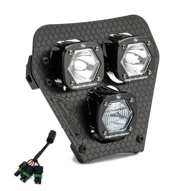 Baja Designs 24-25 KTM EXC-F Triple S1 Hydra (D/C) LED Headlight Kit w/ Hi-Low Harness - Clear Headlights Baja Designs