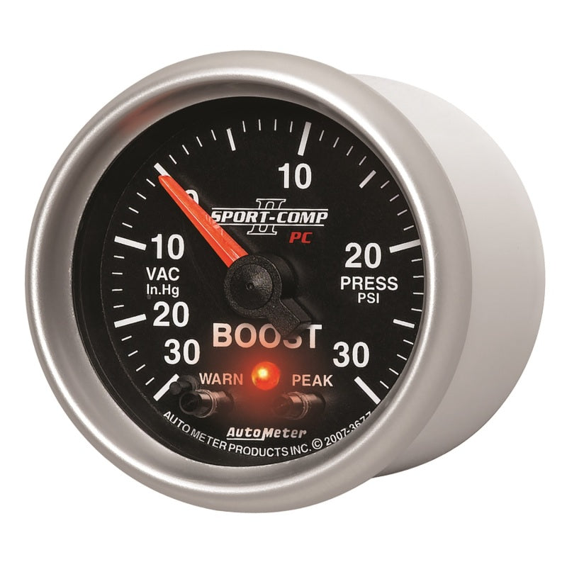 Autometer Sport-Comp II 52mm 30 IN HG / 30 PSI Electronic Boost/Vacuum Gauge Gauges AutoMeter