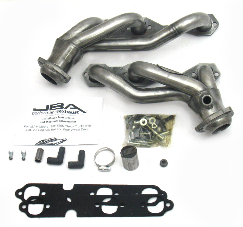 JBA 88-95 GM Truck 4.3L V6 w/o A.I.R. Injection 1-1/2in Primary Raw 409SS Cat4Ward Header Headers & Manifolds JBA