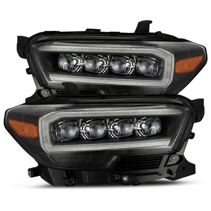 AlphaRex 16-20 Toyota Tacoma NOVA LED Projector Headlights Plank Style Black w/Activation Light Headlights AlphaRex