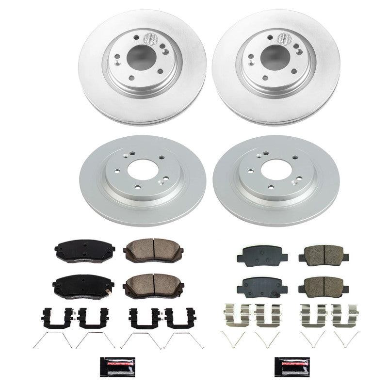 Power Stop 2021 Kia Seltos Front & Rear Z17 Coated Brake Kit Brake Kits - Performance Blank PowerStop