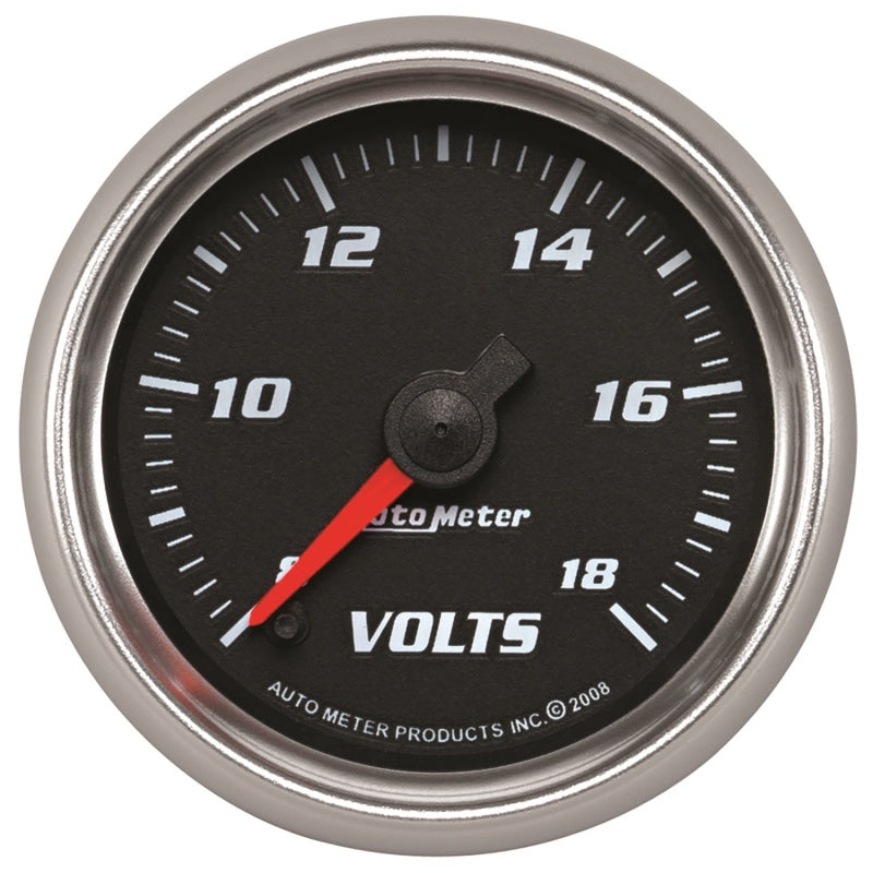 Autometer Pro-Cycle Gauge Voltmeter 2 1/16in 18V Digital Stepper Motor Black Gauges AutoMeter