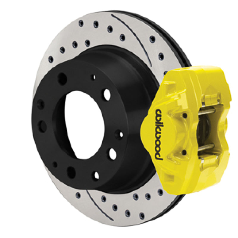 Wilwood 69-83 Porsche 911 D31 11.42in. Rear Brake Kit w/ Flex Lines - Drilled Rotors (Yellow) Brake Kits - Performance Blank Wilwood