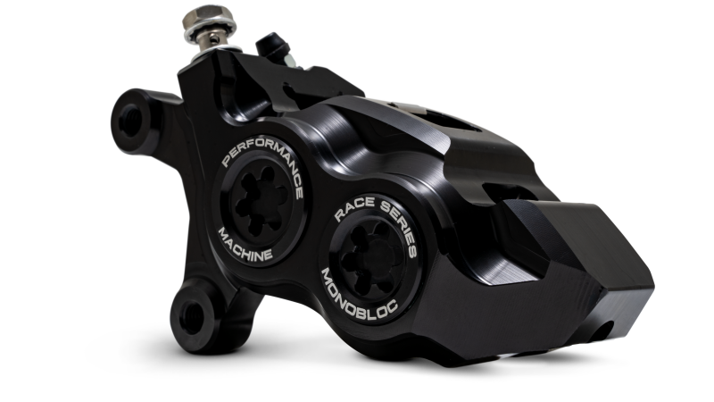 Performance Machine 08-23 FL,18-24 M8 Softail,06-17 VRod 137x4B Rce Series Monobloc Caliper Left BLK Brake Calipers - Perf Performance Machine