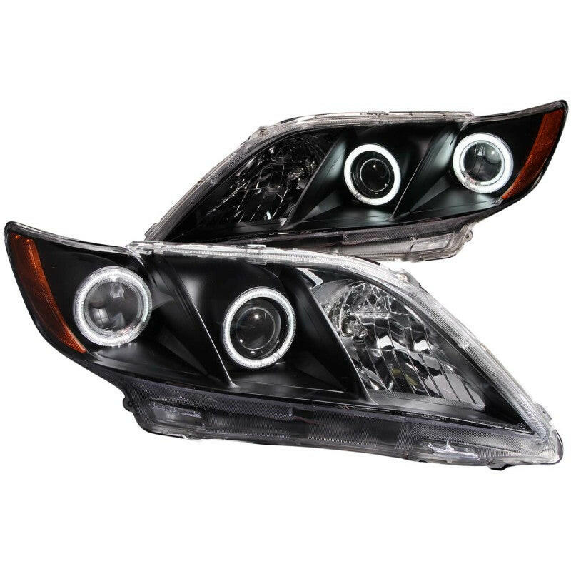 ANZO 2007-2009 Toyota Camry Projector Headlights w/ Halo Black Headlights ANZO