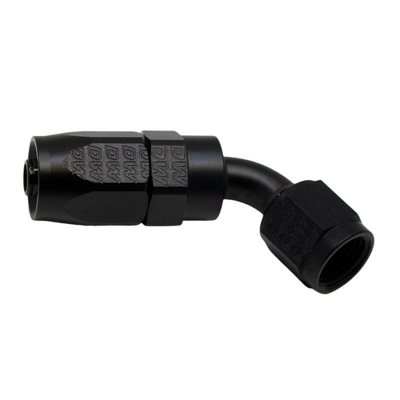 DeatschWerks 6 AN Female Flare Swivel 60-Degree Hose End CPE - Anodized Matte Black Fittings DeatschWerks
