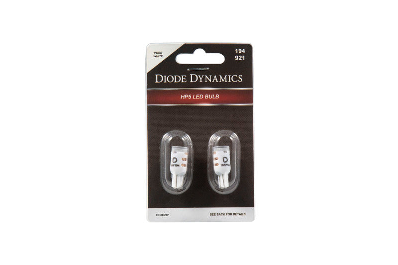 Diode Dynamics 194 LED Bulb HP5 LED Pure - White Short (Pair) Bulbs Diode Dynamics
