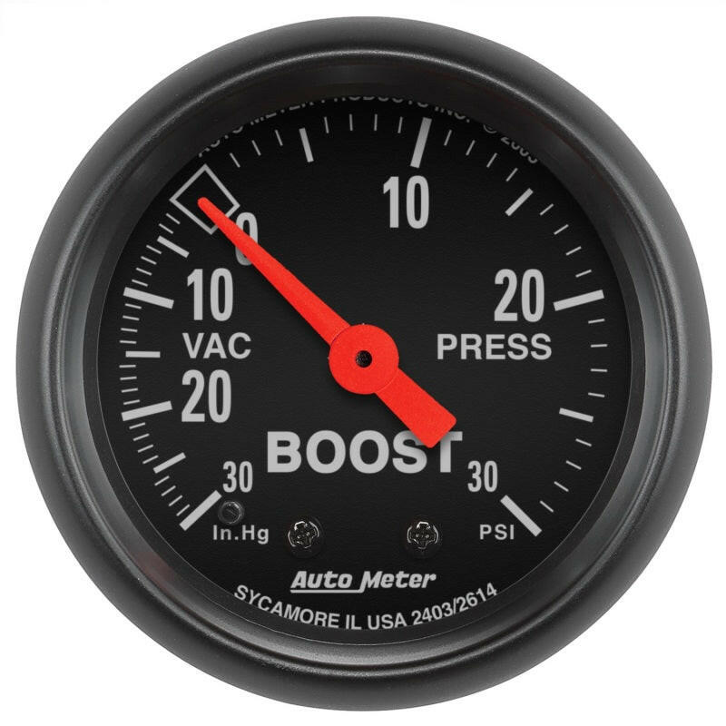 Autometer Z Series 52mm 30 In Hg.-Vac. / 30 PSI Boost / Vacuum Gauge Gauges AutoMeter