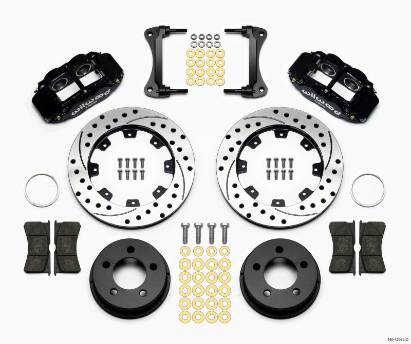 Wilwood Narrow Superlite 4R Front Kit 12.19in Drilled 87-89 Jeep YJ Big Brake Kits Wilwood
