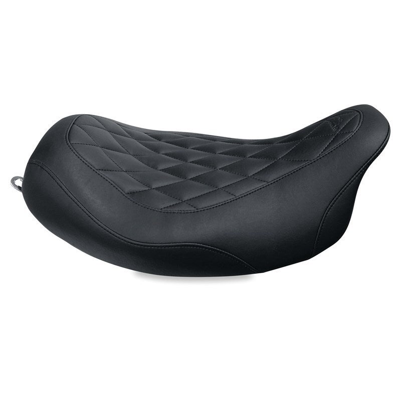 Mustang 08-21 Harley Electra Glide Std,Rd Glide,Rd King,Str Glide Solo Seat Diamond Stitch - Brown Solo Motorcycle Seats Mustang Motorcycle