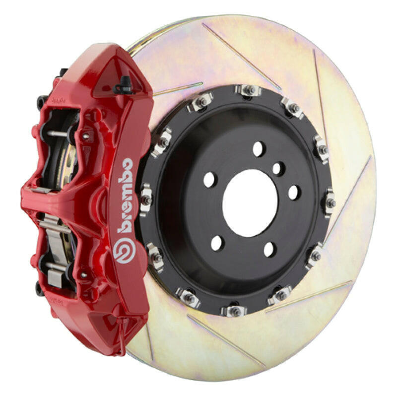 Brembo 03-13 Flying Spur Front GT BBK 6 Piston Cast 411x34 2pc Rotor Slotted Type1 -Red Brake Kits - Performance Slot Brembo
