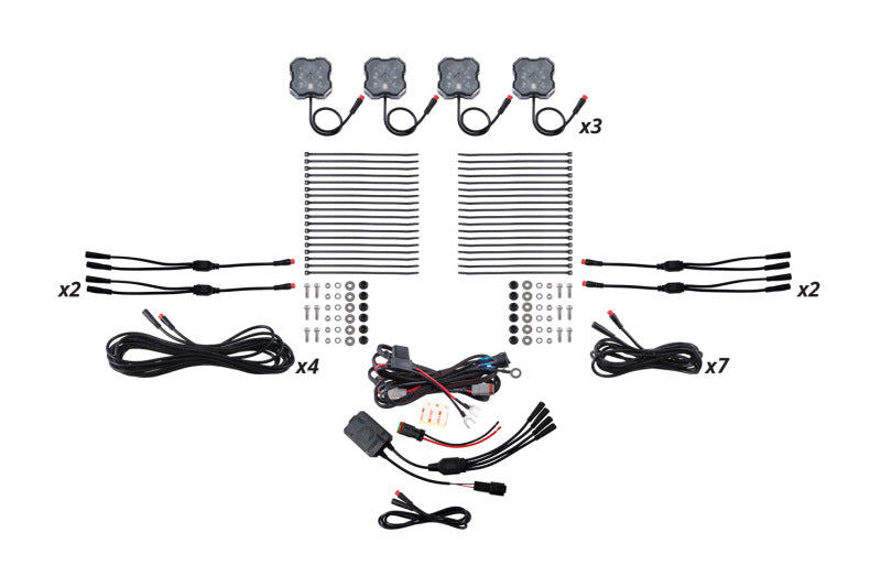 Diode Dynamics RGBW Rock Light Installer Kit w/Controller (12-pack) Light Accessories and Wiring Diode Dynamics