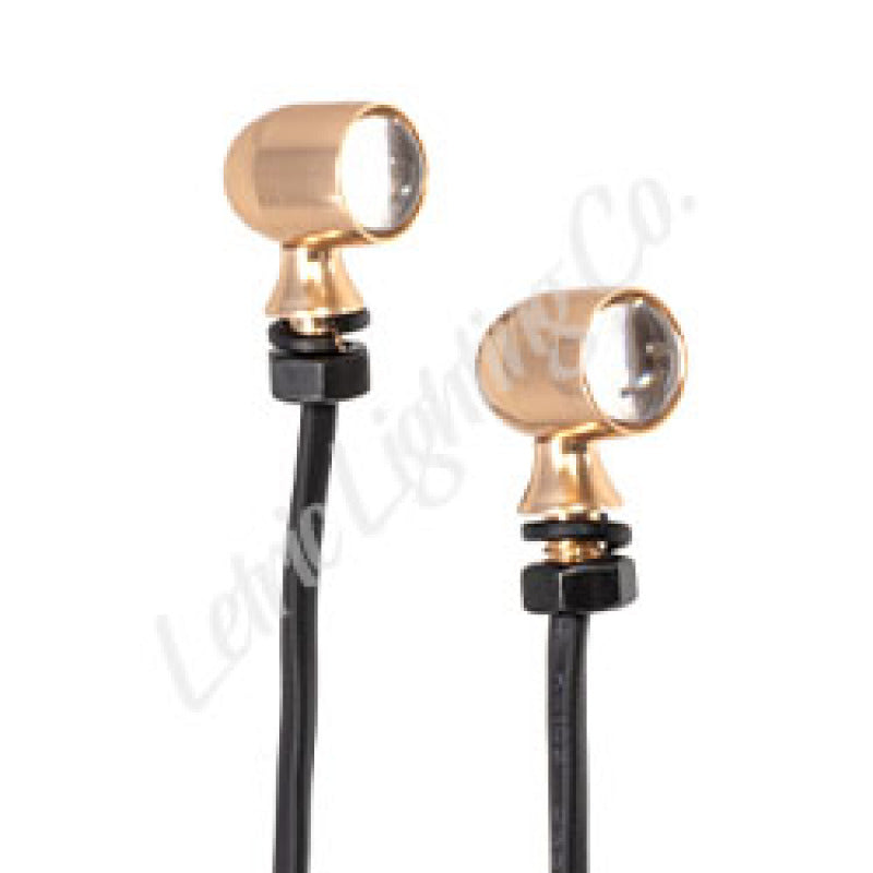 Letric Lighting 12mm Mini Red Running Red Turn Signal LED - Gold Anodized Light Accessories and Wiring Letric Lighting