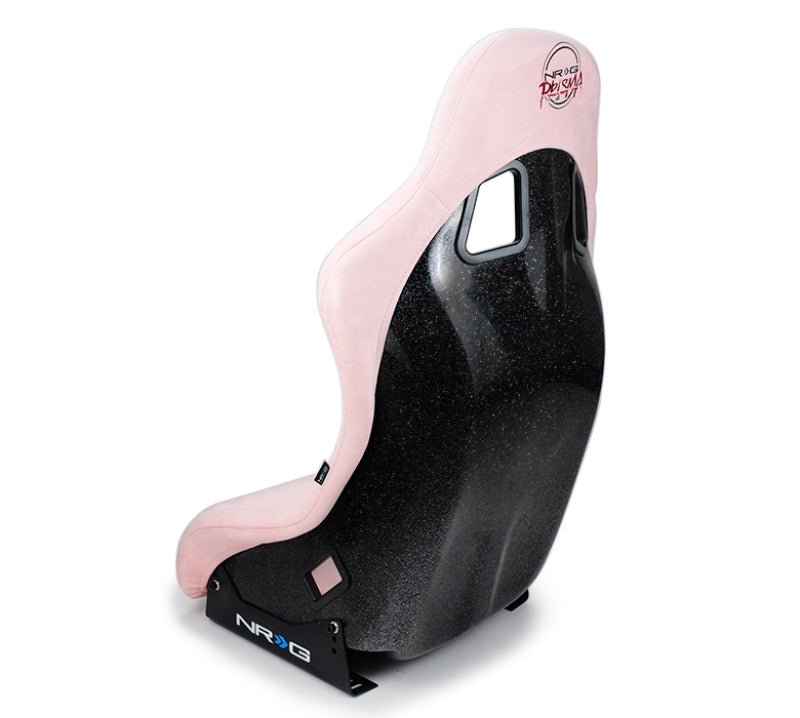 NRG FRP Bucket Seat Prisma Edition w/ Pearlized Back and Pink Alcantara (Medium) Race Seats NRG
