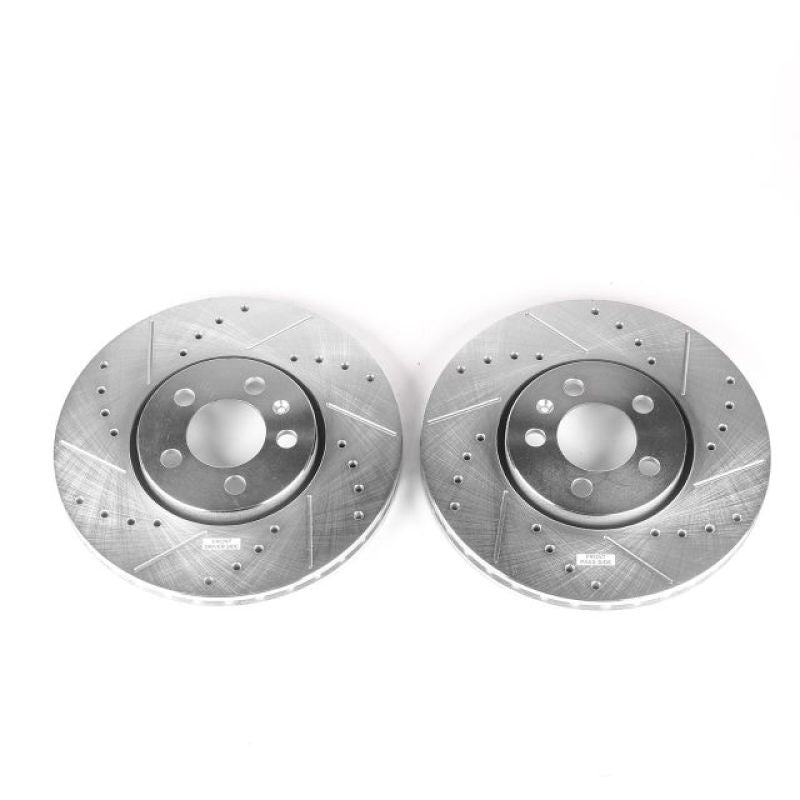 Power Stop 99-10 Volkswagen Beetle Front Evolution Drilled & Slotted Rotors - Pair Brake Rotors - Slot & Drilled PowerStop