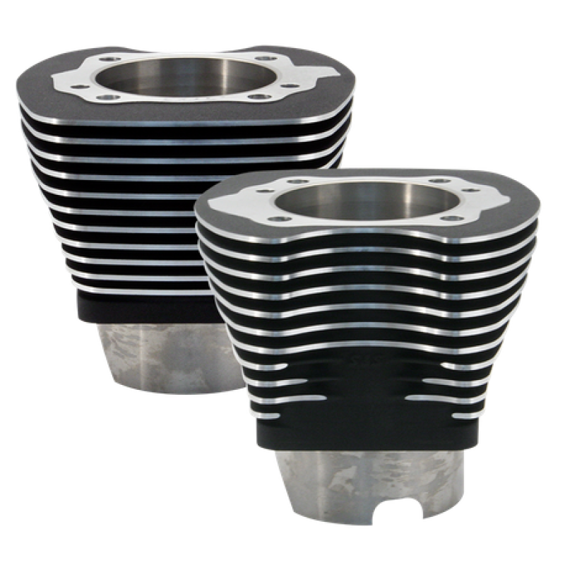 S&S Cycle 84-99 BT 4-1/8in Bore Cylinder Set For 117in V-Series Engine - Wrinkle Black Piston Sets - Powersports S&S Cycle