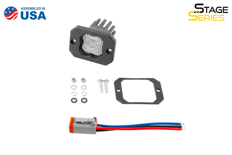 Diode Dynamics Stage Series C1 LED Pod - White SAE Fog Flush ABL Each Light Accessories and Wiring Diode Dynamics