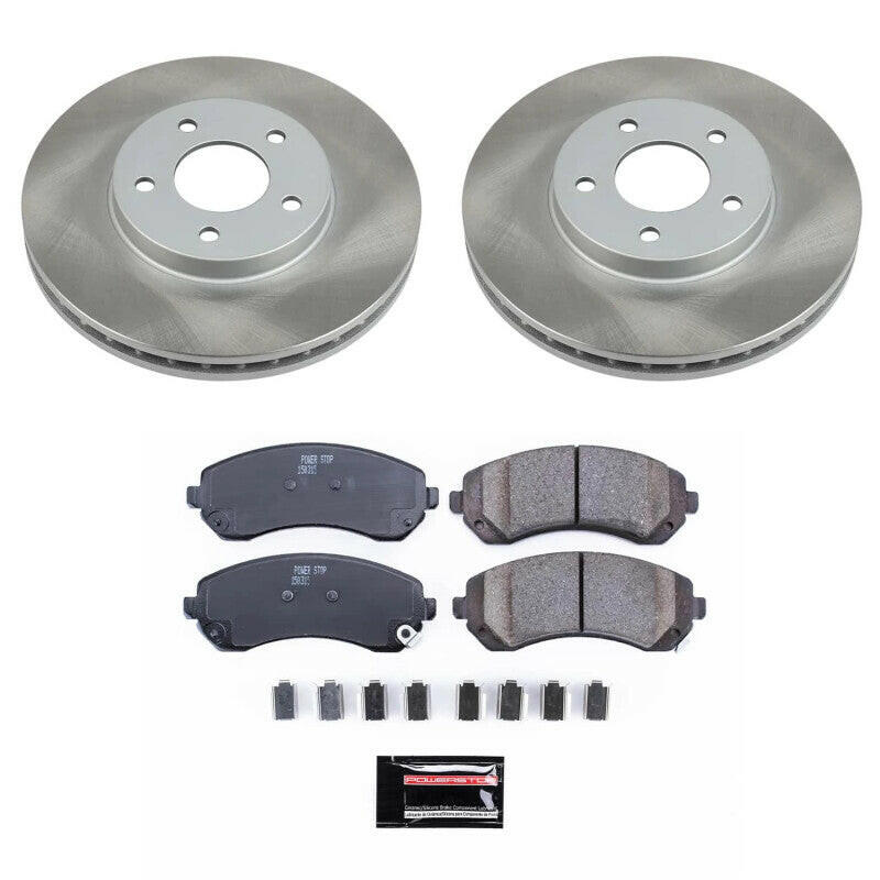 Power Stop 02-04 Pontiac Montana Front Semi-Coated Rotor Kit Brake Kits - Performance Blank PowerStop