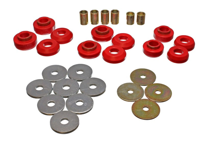 Energy Suspension 75-79 Chevrolet Nova / Chevy II Red Body Mount Set Bushing Kits Energy Suspension