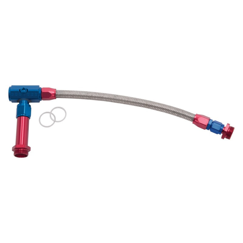 Russell Performance -6 AN to 3/8in Female NPT ProFlex Holley 4150 Dual Inlet Carb Kit (Red/Blue) Carburetor Fuel Inlet Kits Russell