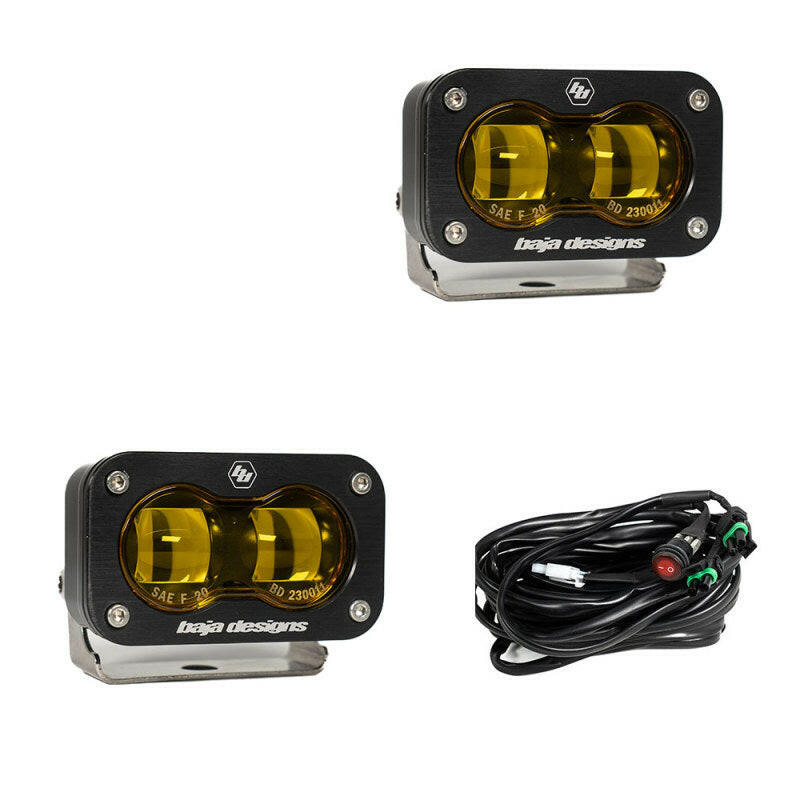Baja Designs Universal S2 SAE Spot LED (Pair) - Amber Light Bars & Cubes Baja Designs