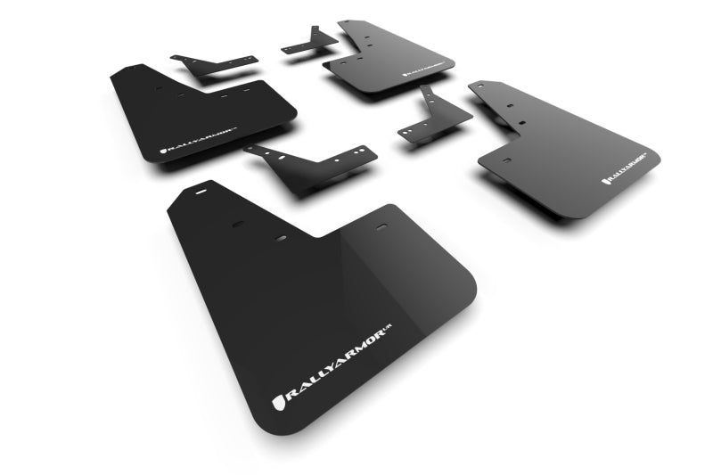 Rally Armor 21-25 Dodge Ram 1500 TRX Black UR Mud Flap - White Logo Mud Flaps Rally Armor