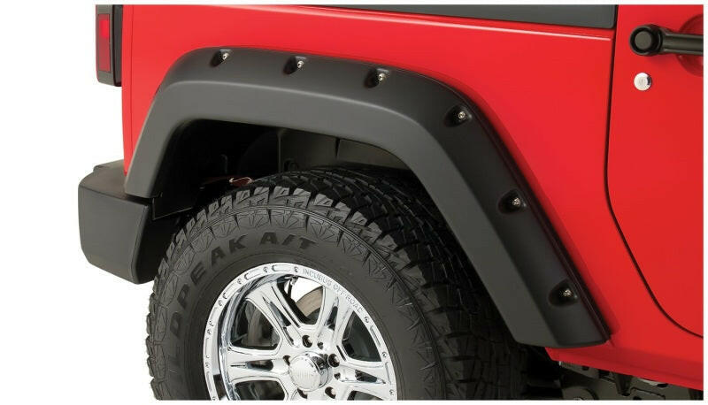 Bushwacker 07-18 Jeep Wrangler Pocket Style Flares 2pc Fits 2-Door Sport Utility Only - Black Fender Flares Bushwacker