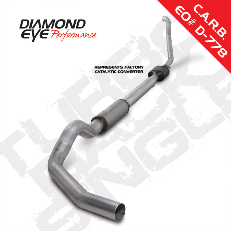 Diamond Eye KIT 5in TB SGL AL: 94-97 FORD 7.3L F250/F350 PWRSTROKE NFS W/ CARB EQUIV STDS Turbo Back Diamond Eye Performance