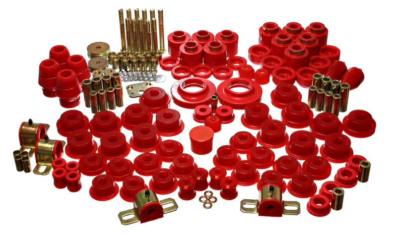 Energy Suspension 97-06 Jeep Wrangler TJ (w/ 1in Body Lift Kit) Red Hyper-Flex Master Bushing Set Bushing Kits Energy Suspension