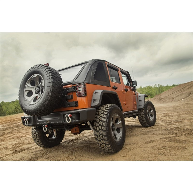 Rugged Ridge Bowless Soft Top Black Diamond 4-Door 07-18 Jeep Wrangler JK Soft Tops Rugged Ridge