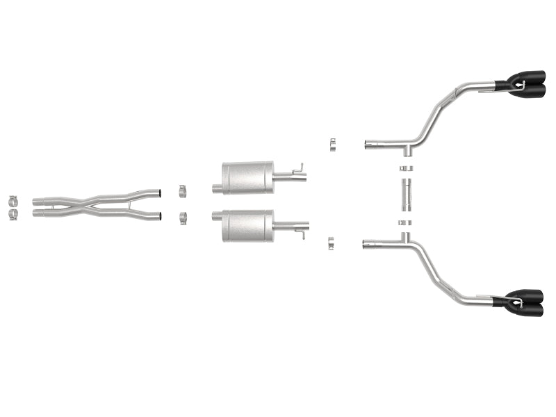 aFe MACH Force-Xp 2-1/2in 304 SS Cat-Back Exhaust 15-21 Dodge Challenger V6-3.6L - Quad Black Tip Catback aFe