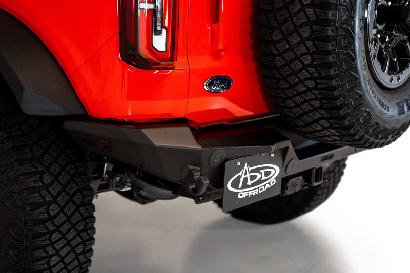 Addictive Desert Designs 2021+ Ford Bronco Rock Fighter Rear Bumper - Hammer Black Bumpers - Steel Addictive Desert Designs