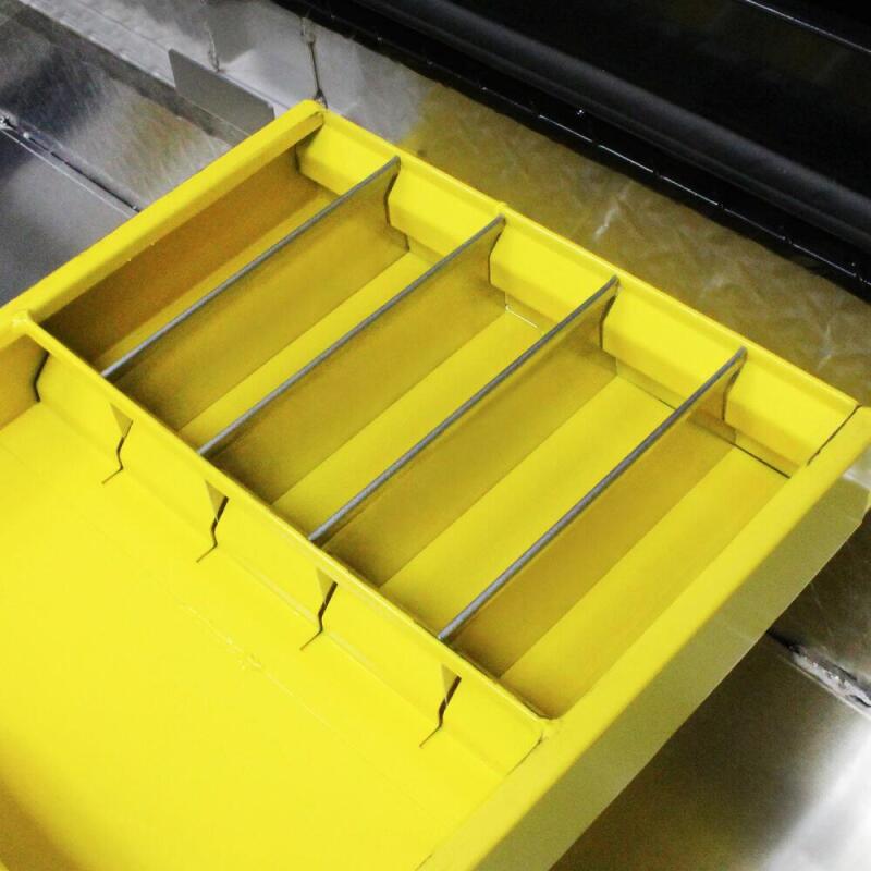Westin/Brute 19inL x 3.5inH x 15inW Tray w/ 4 Silver Dividers - Yellow Tool Storage Westin