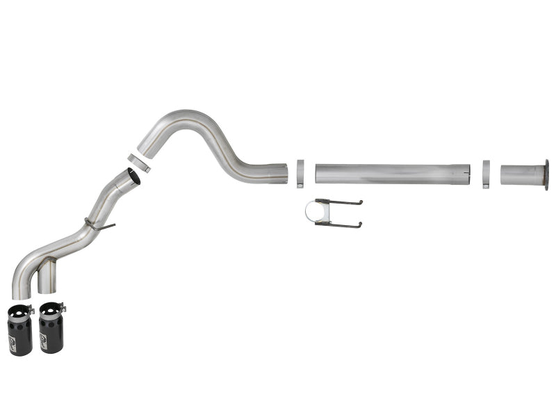 aFe Power 11-14 Ford F250/F350 6.7L Diesel Rebel XD 4in 409 SS DPF-Back Exhaust System - Black Tips DPF Back aFe
