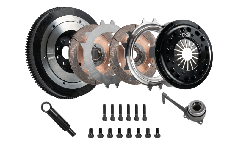 DKM Clutch VW/Audi 2.0L TSI (8 Bolt) Ceramic Twin Disc MR Clutch w/Flywheel (650 ft/lbs Torque) Clutch Kits - Multi DKM Clutch