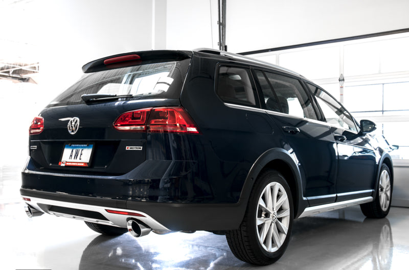 AWE Tuning VW MK7 Golf Alltrack/Sportwagen 4Motion Touring Edition Exhaust - Polished Silver Tips Catback AWE Tuning