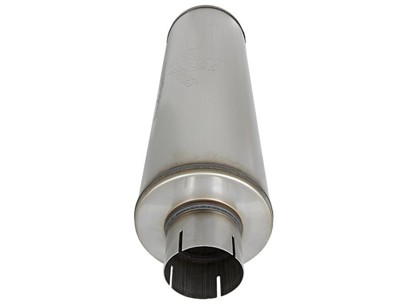 aFe MACH Force-Xp 409 SS Muffler 3-1/2in ID Center/Center x 7in Dia x 24in L - Round Body Muffler aFe